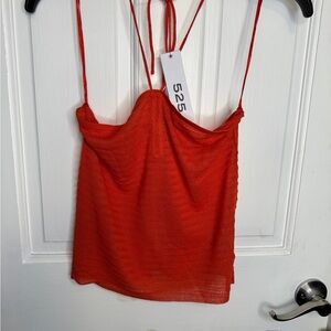 525 America Vibrant Rust Color halter Top